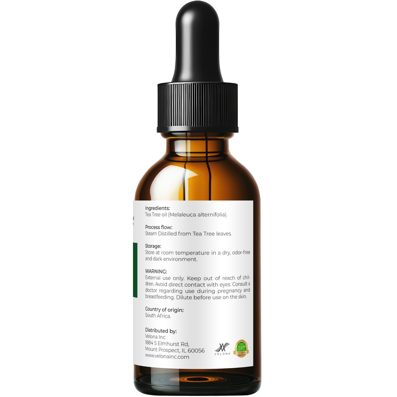 Tea Tree Essential Oil by Velona 0.5 – 32FlOz Therapeutic Grade for Aromatherapy