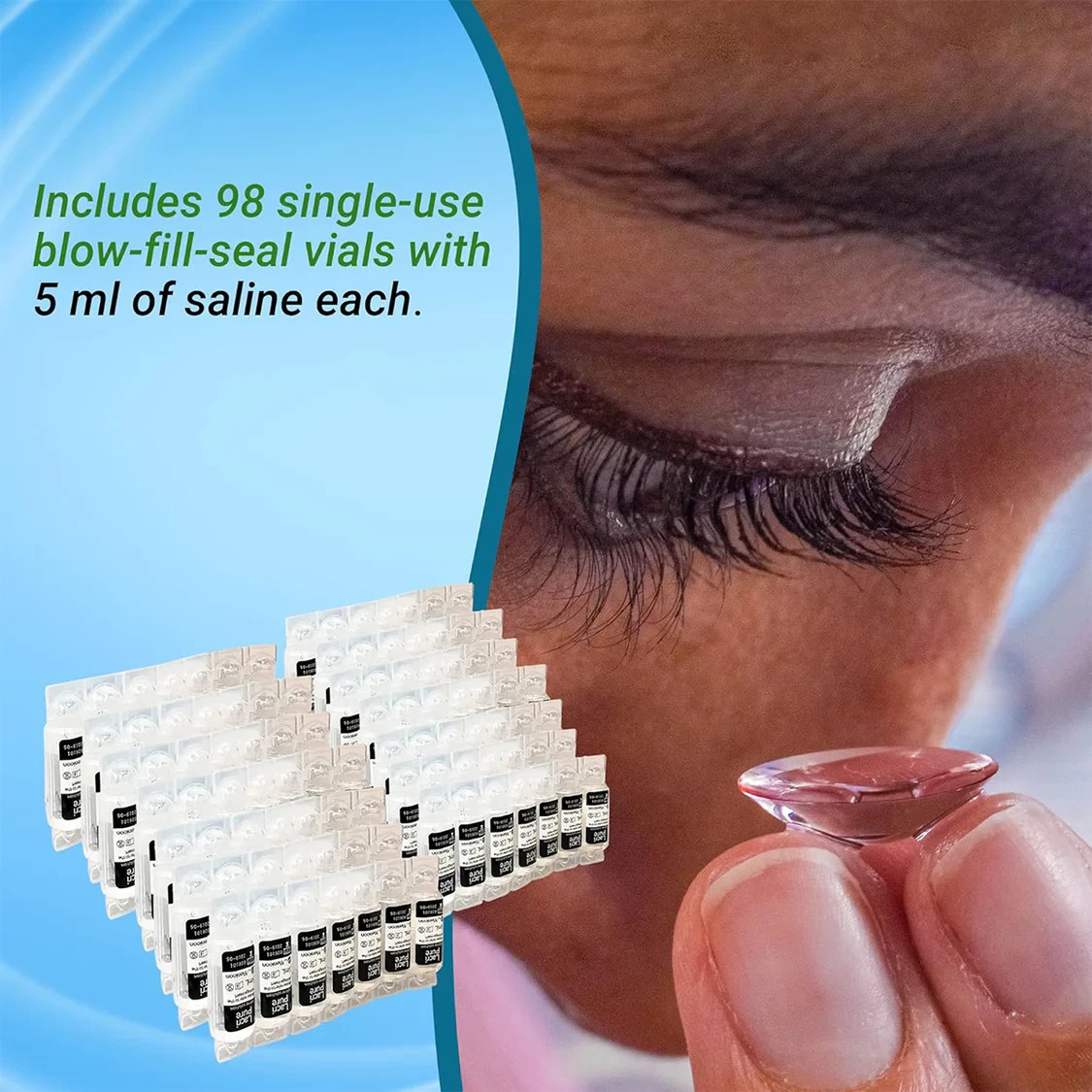 Menicon LacriPure Sterile Saline Solution 98 Vials for Scleral Contact Lenses