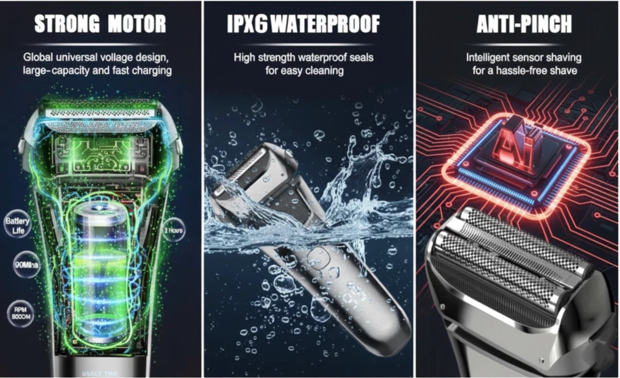 Electric Razor for Men,Shavers for Men Electric Razor Wet Dry