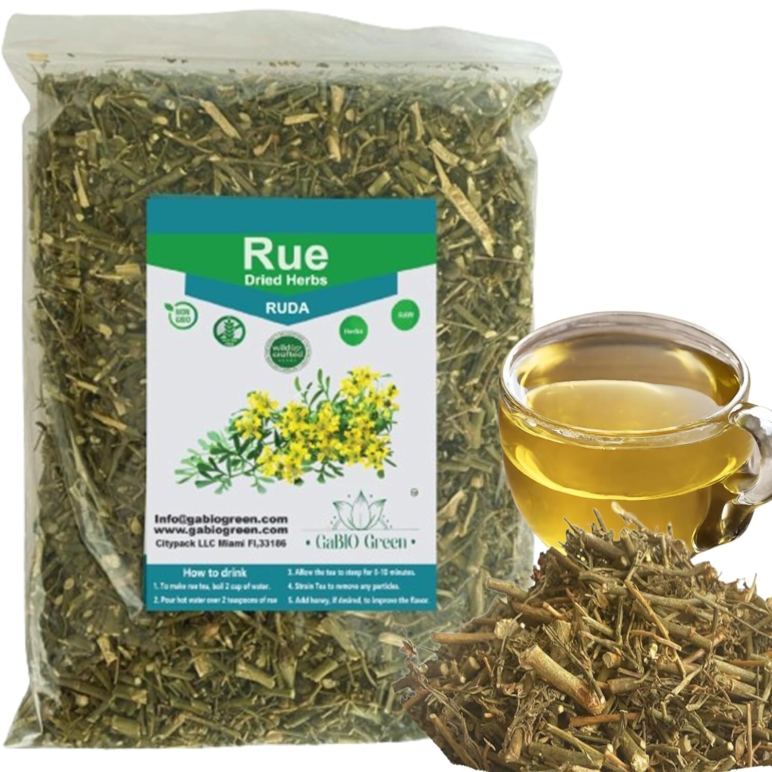 RUE Dried Herbs Peruvian Ruda, Ruda Seca, Ruda Graveolens Natural Dried Tea Herb