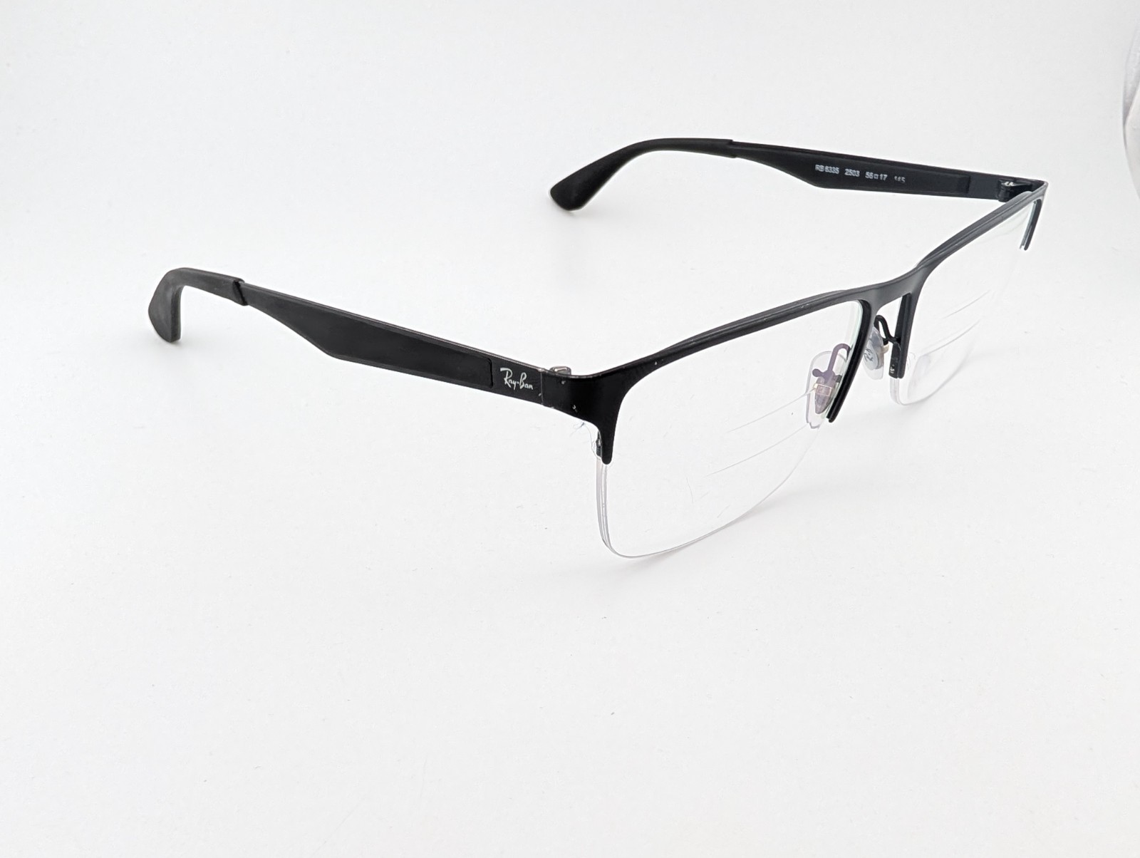 Ray Ban Eyeglasses, Frames Only, RB 6335 2503, 56-17-145, Black, Half Rim
