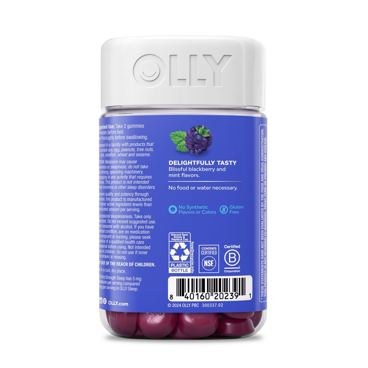 OLLY Extra Strength Sleep Multivitamin Gummies – Blackberry Zen – 90ct