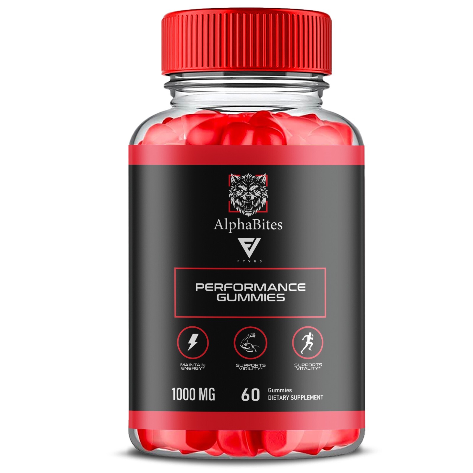 Alpha Bites Male Gummies, Alpha Bites Men’s Performance Gummies (60 Gummies)
