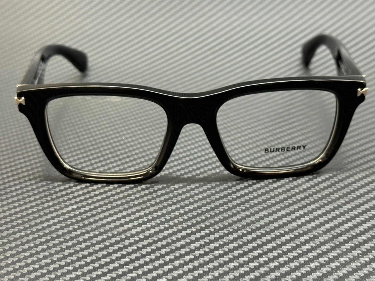 BURBERRY BE2419 3001 Black Silver Men’s 53 mm Eyeglasses