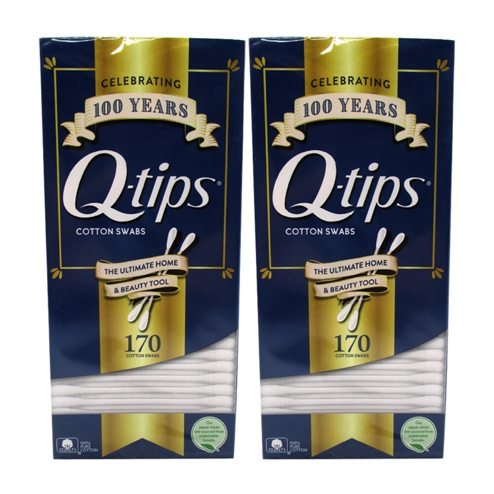 Q-tips Cotton Swabs 170 Count (Pack of 2) 340 Swabs