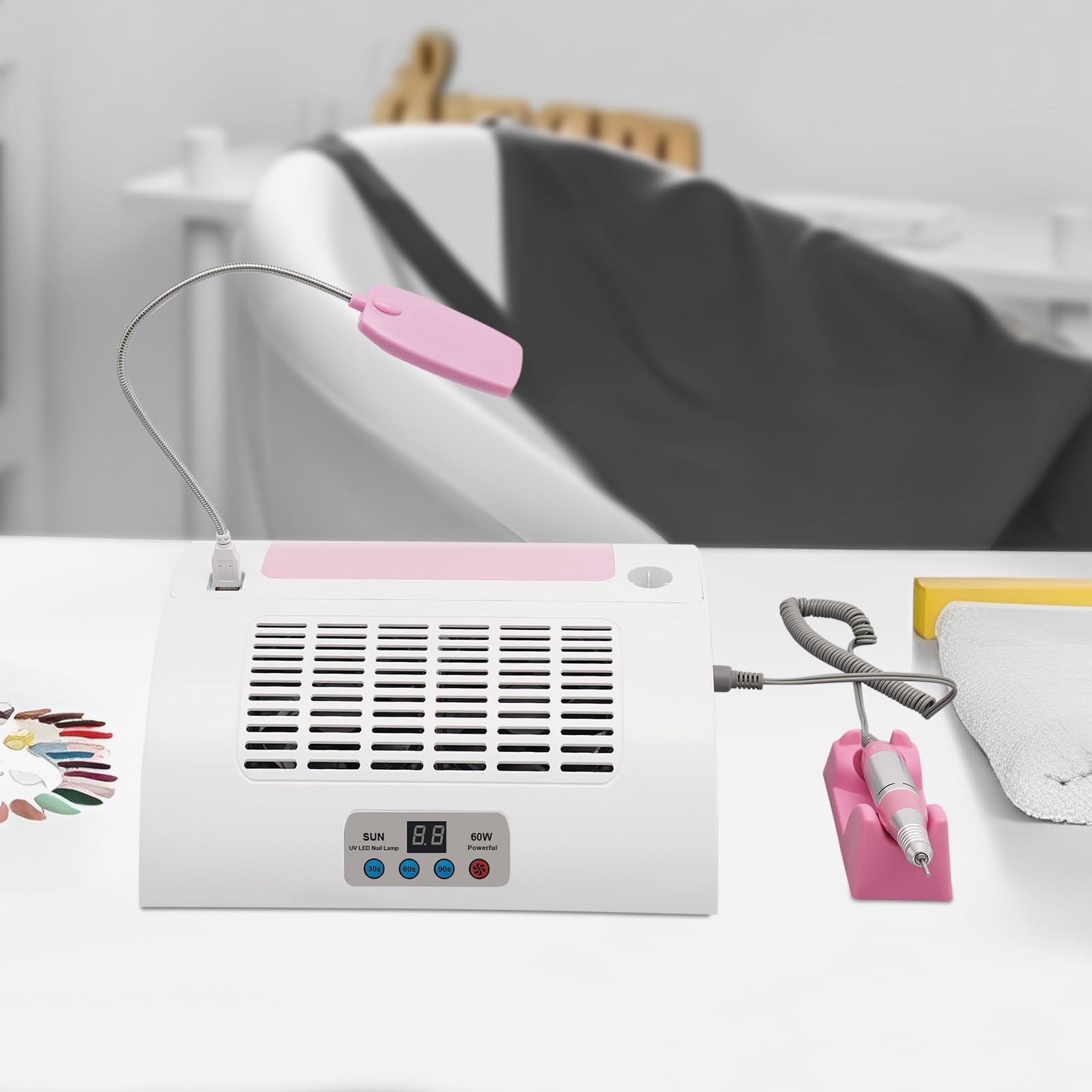 5-in-1 Manicure Machine, Timing Drying 30*30*11cm / 11.8*11.8*4.33 Inch, Pink