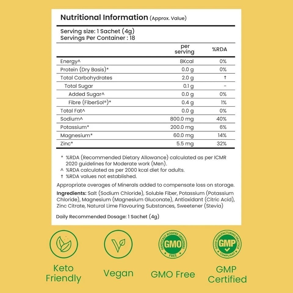 Supply6 Salts | Electrolyte Mix | Zero Added Sugar, (36 Servings, Lemon Lime)