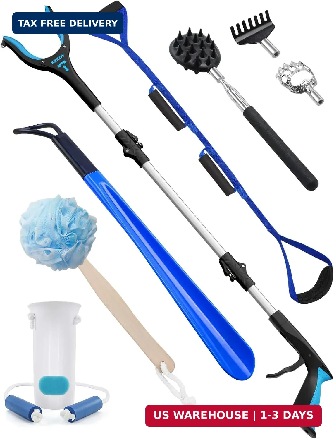 8 in 1 Hip Kit, Seniors Total Hip Replacement after Surgery with 36″ Grabber…