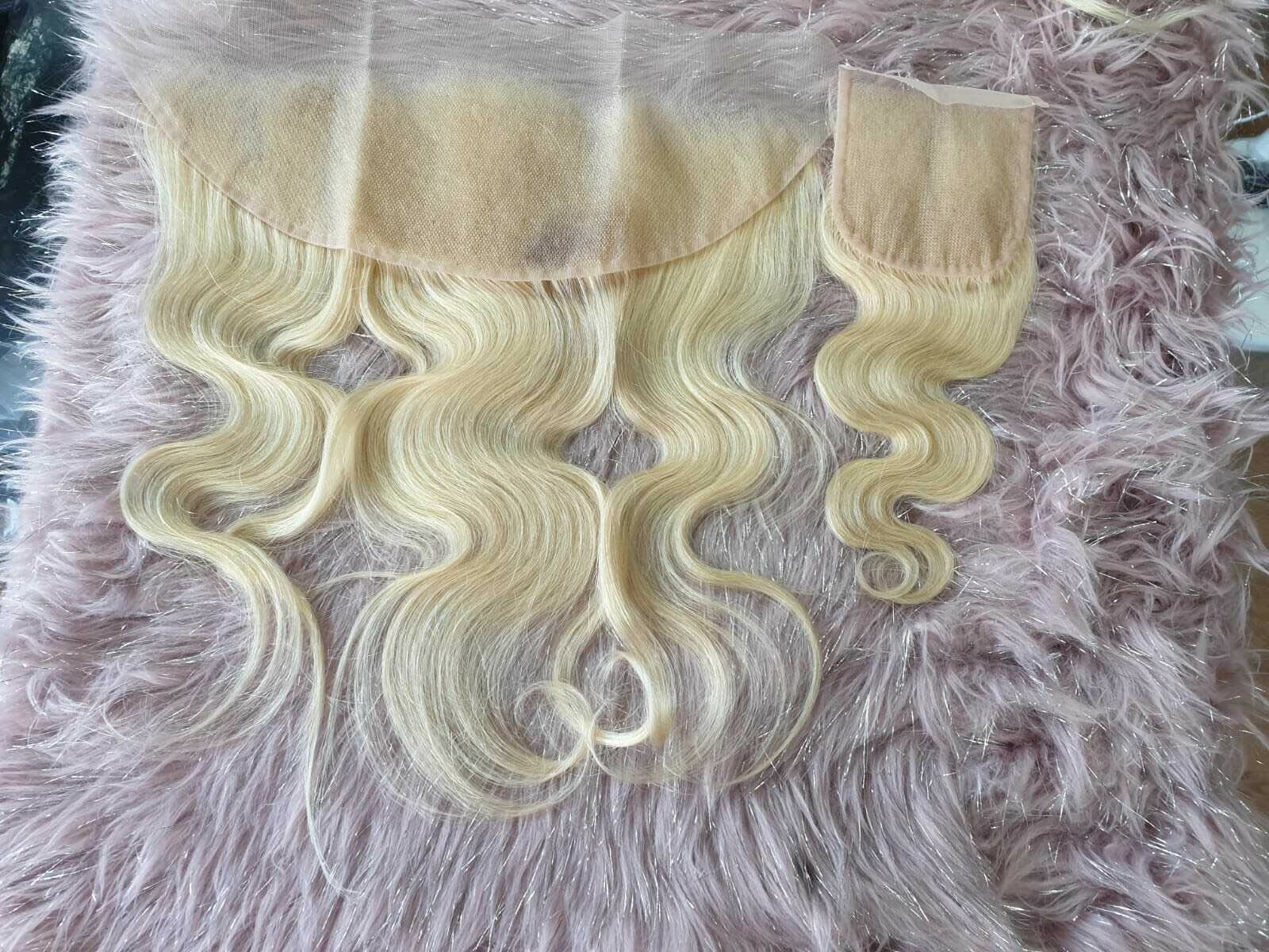 12A RUSSIAN BLONDE 613# LACE FRONTAL 13X4 CLOSURE 4X4 FREE PARTING ALL TEXTURES