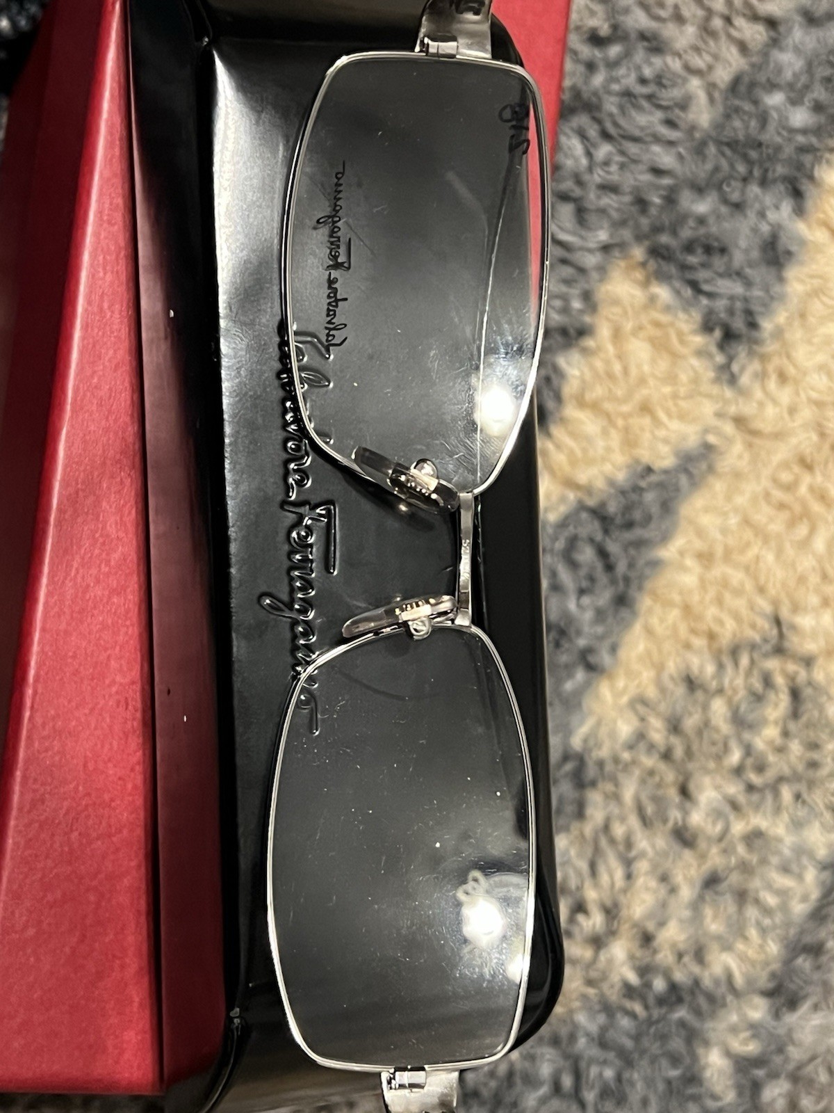 Salvatore Ferragamo 1760-B Eyeglasses Silver Metal Full Rim 51-16-135