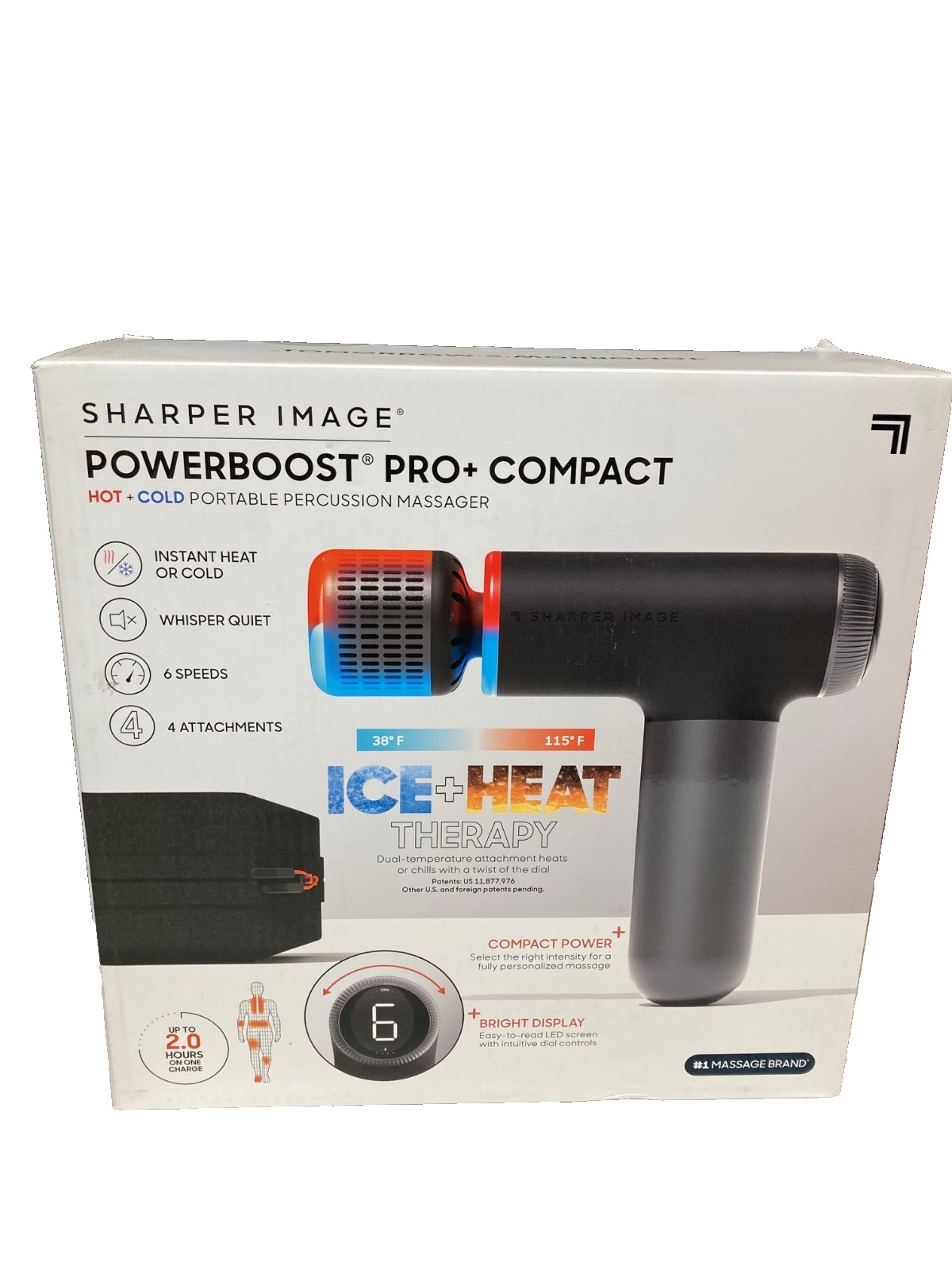 Sharper Image Powerboost Pro + Compact, 3 Accessories and Cary Case, Black