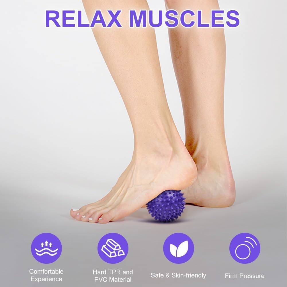 Portable Deep Tissue Massage Balls – 2 Pack Lacrosse & Spike for Pain Relief