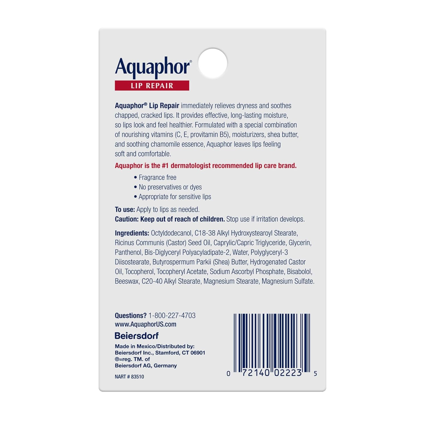 Lip Repair Ointment Moisturizing Lip Balm 2 Pack Dry Chapped Lips 0.35oz Tube