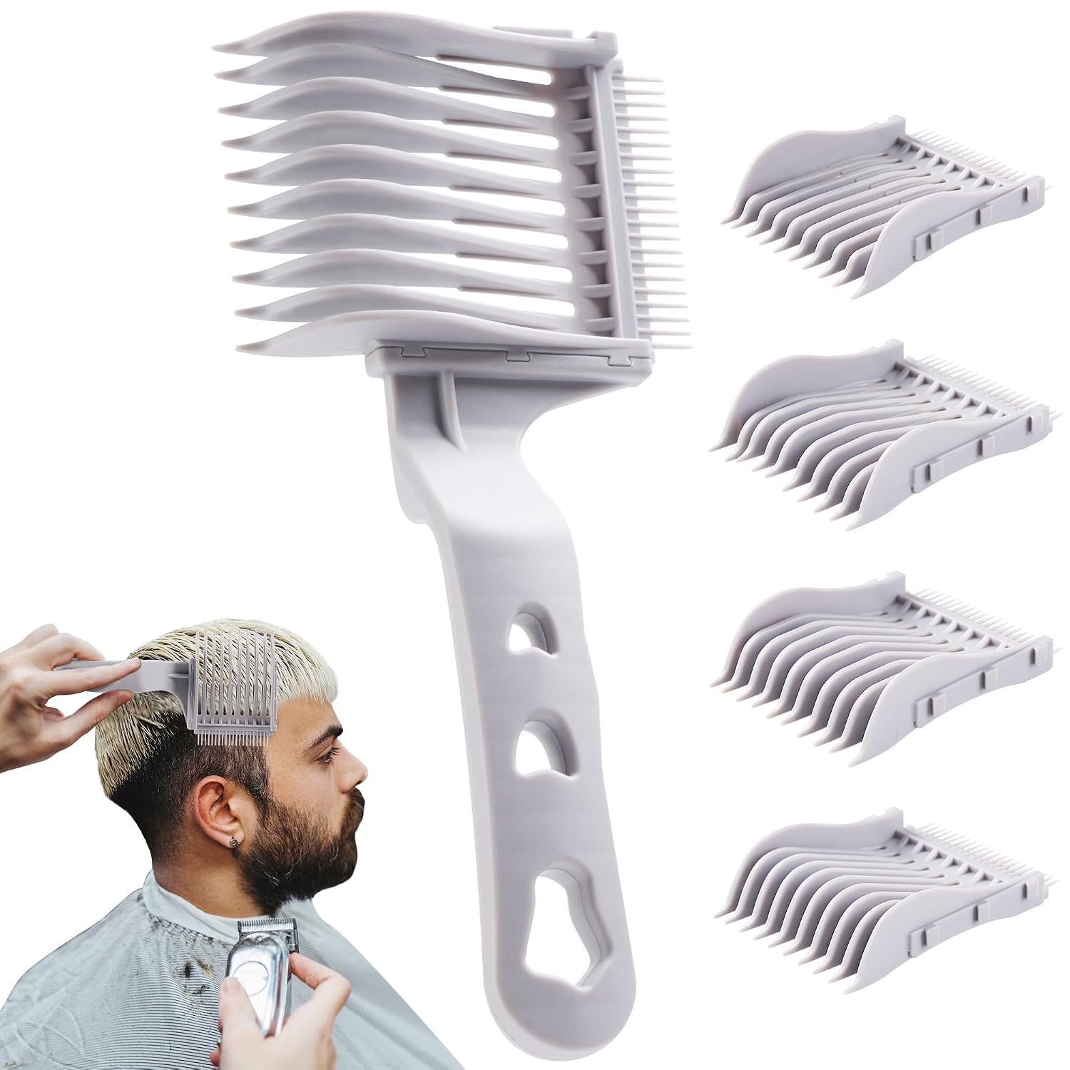 Blend Friend 4-In-1 Detachable Fade Comb Set, 4 Different Size Barber Fade Comb