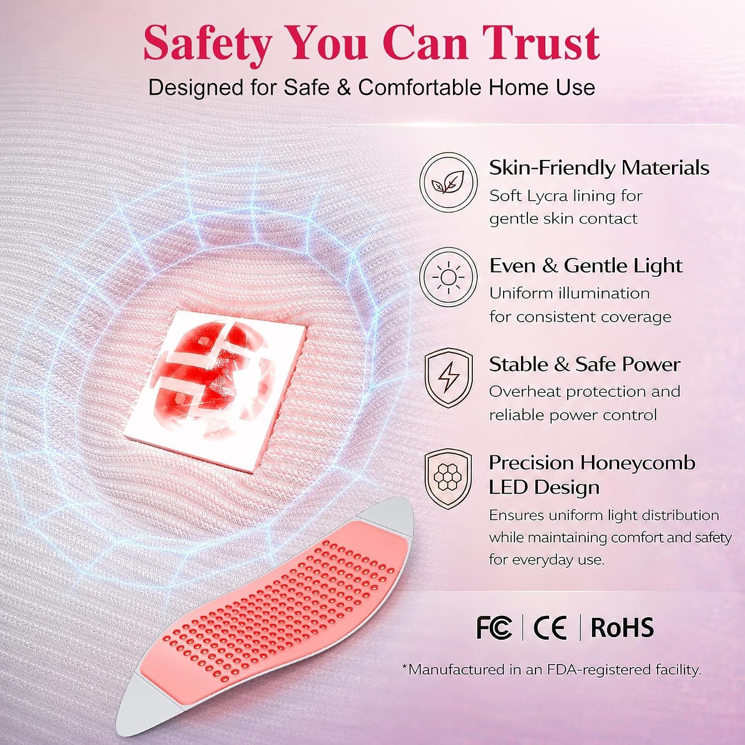 Flexible Red Light Therapy Panel for Face, Neck, Chest & Full Body