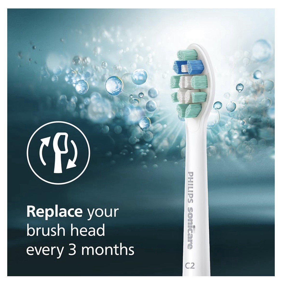 Philips Sonicare C2 Plaque Control Replacement Electric Toothbrush Head 3 Pack