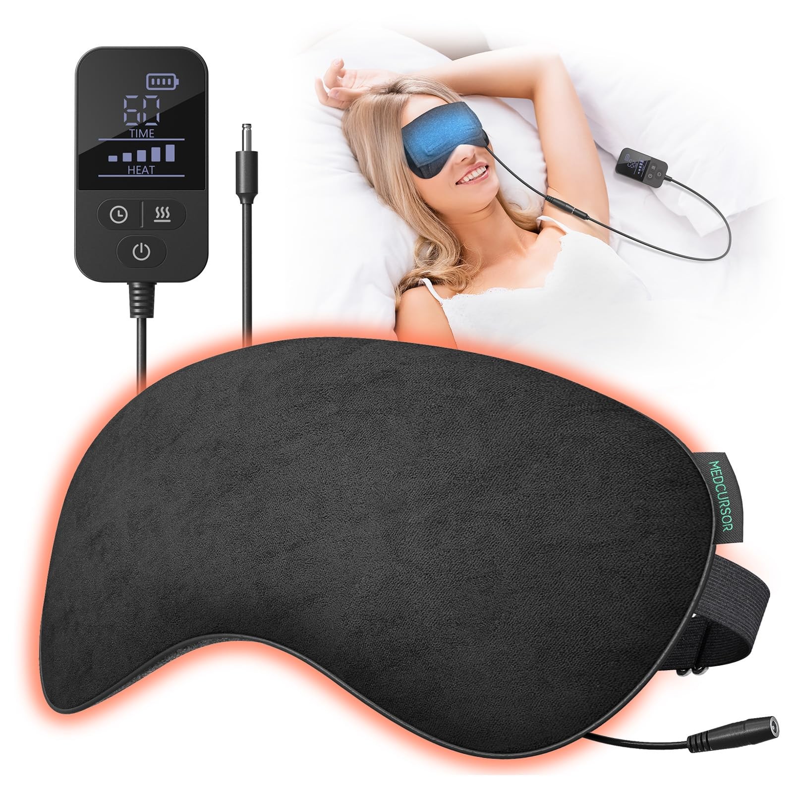 Medcursor Heated Eye Mask – Rechargeable Electric Eye Mask For Dry Eyes 2500