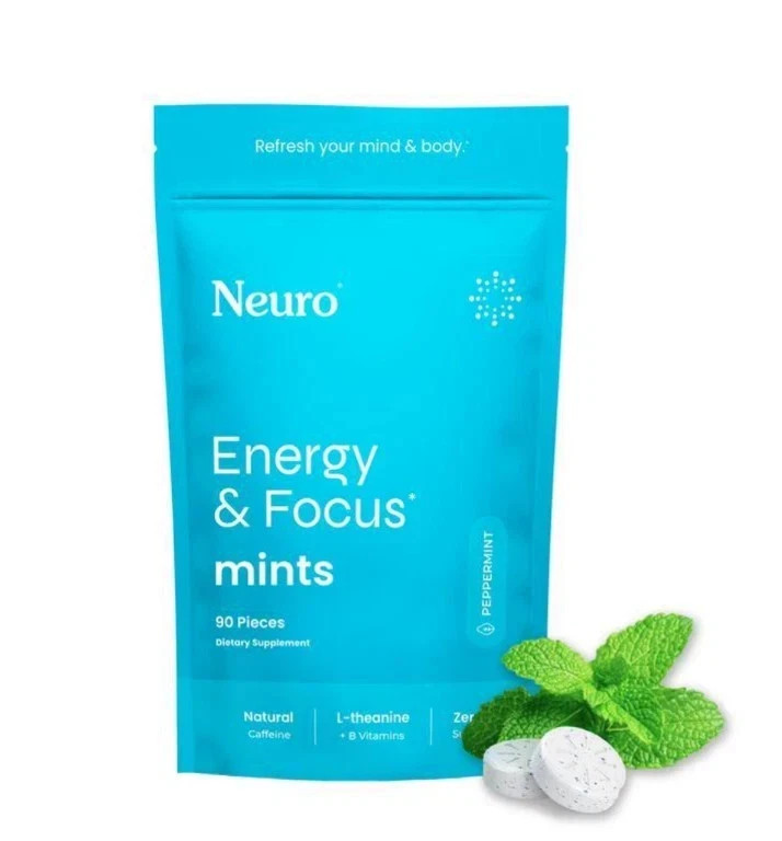 Neuro Mints: Energy & Focus- Peppermint- 180 Pieces Free Shipping