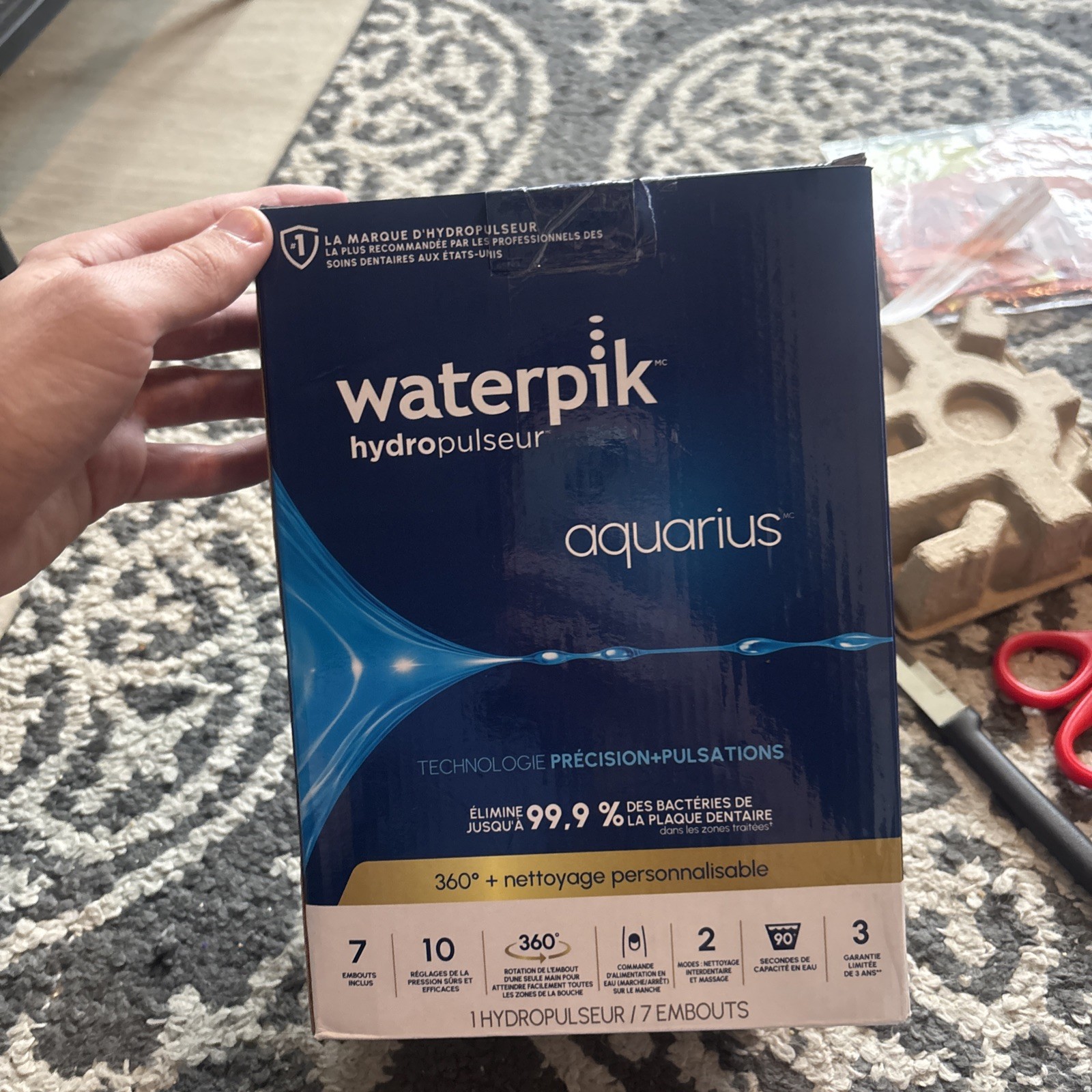 Waterpik Aquarius Water Flosser Model WP-660C White Teeth Cleaning 7 Tips NEW
