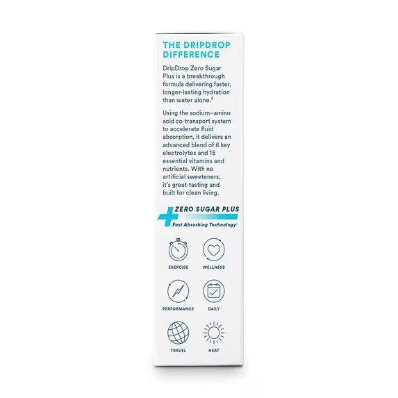 DripDrop Zero Sugar Fast Hydration – Sampler Variety Electrolyte Powder Drink Mi