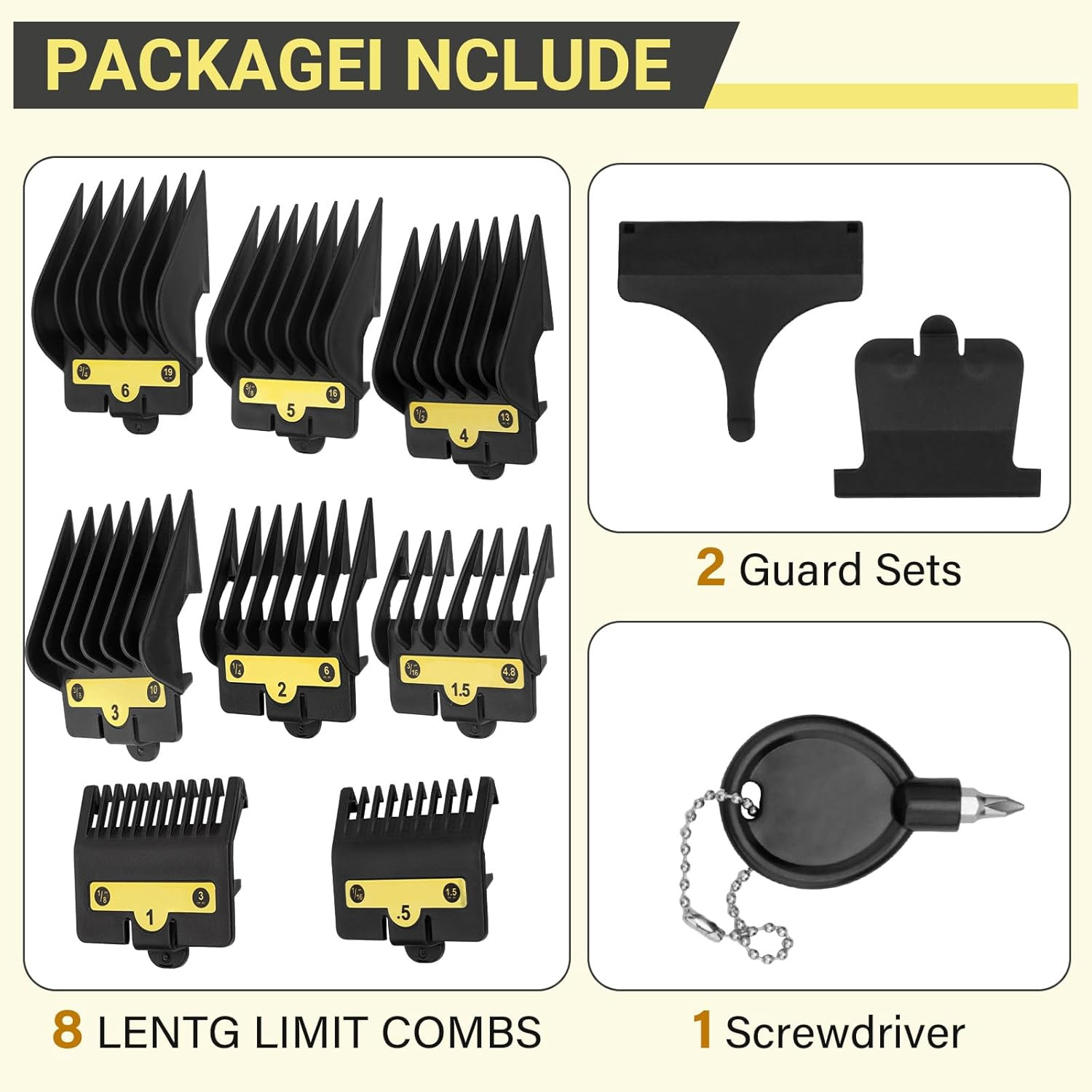 8 Packs Clipper Guards Replacement for BaBylissPRO Barberology FX870, FX880, FX8