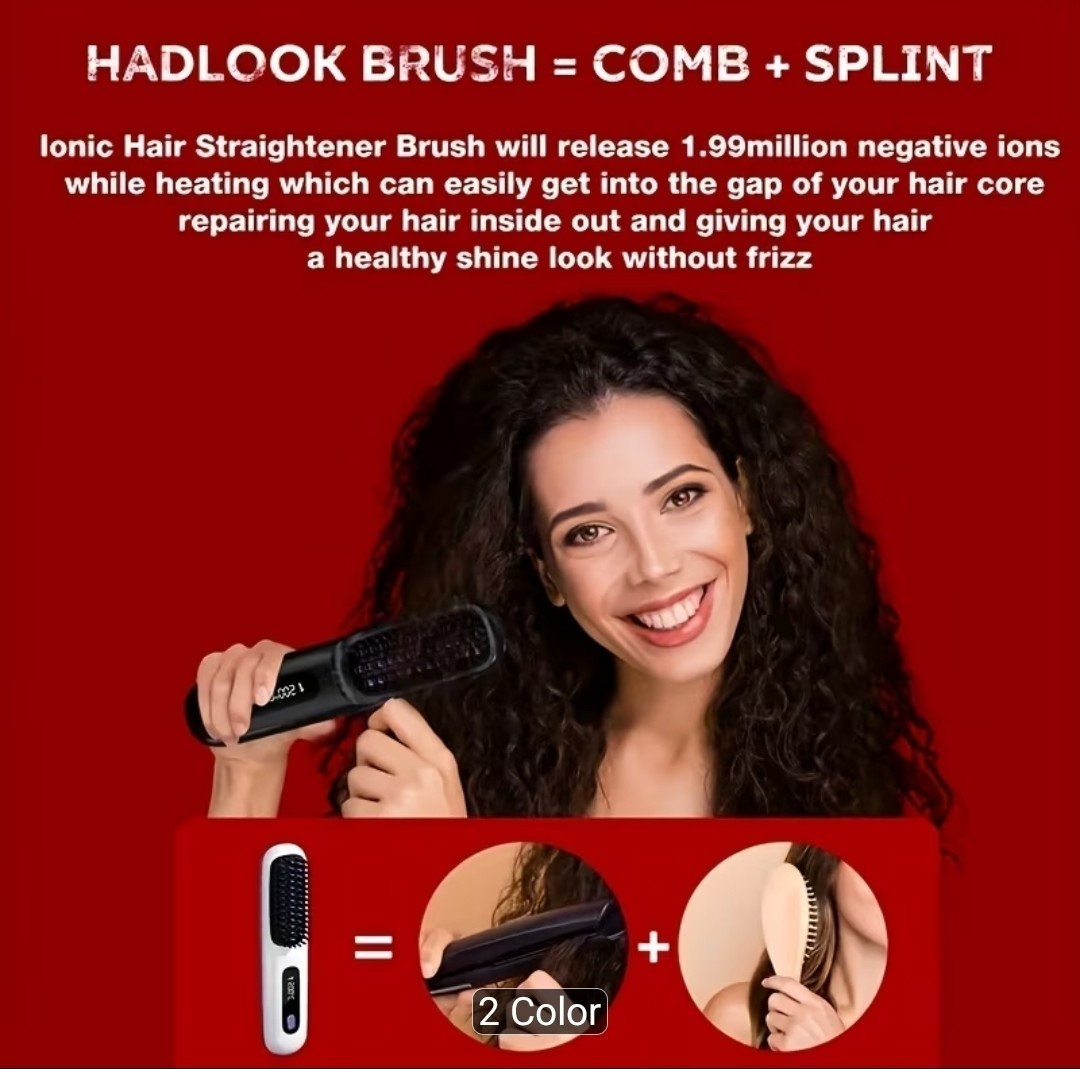 Portable Wireless Hair Straightener Comb | USB Charging, 3-speed Temperature…