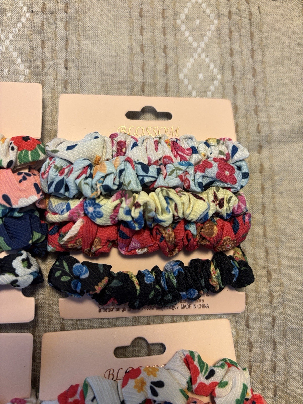BLOSSOM Multicolor Fabric Hair Scrunchies for Women, All Hair Types