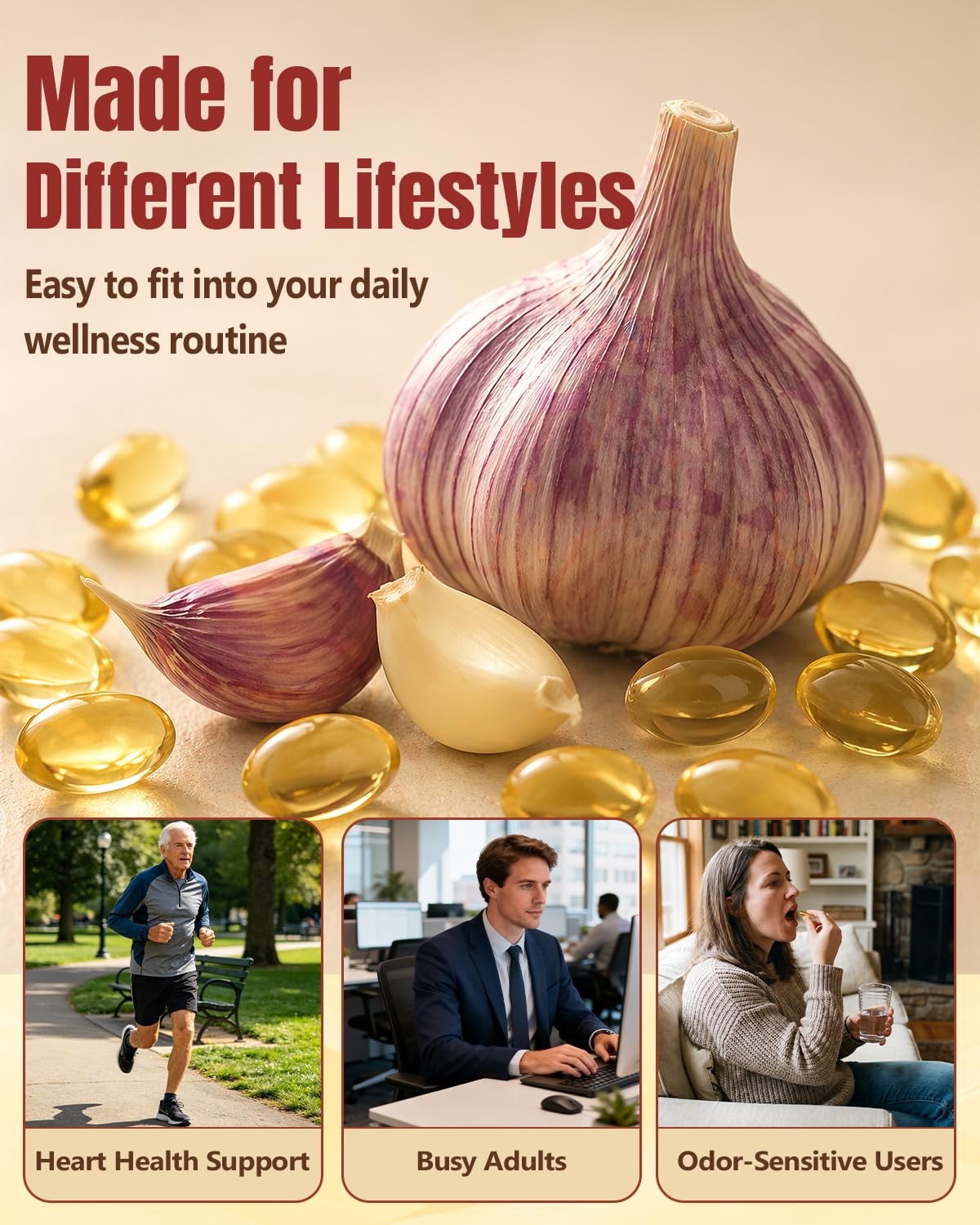Aged Garlic Extract Softgels, Odorless 15:1 Formula, 300 Count | 2-year matured