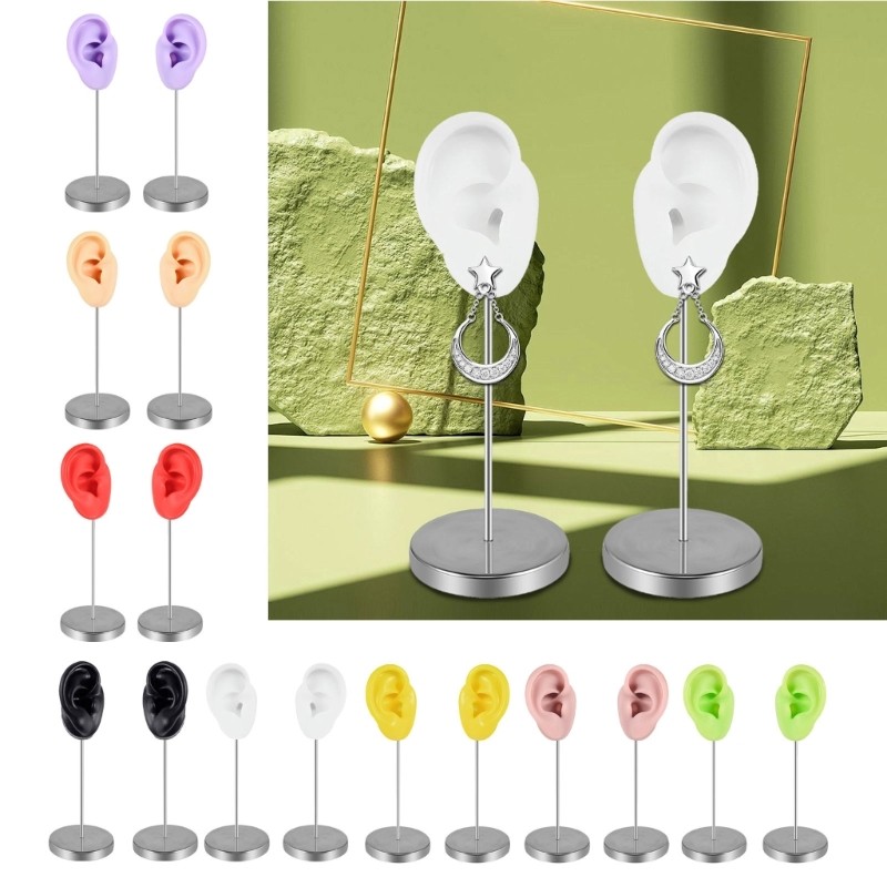 Artificial Left Right Ear Model Silicone Ear Mannequin for Accessories Display