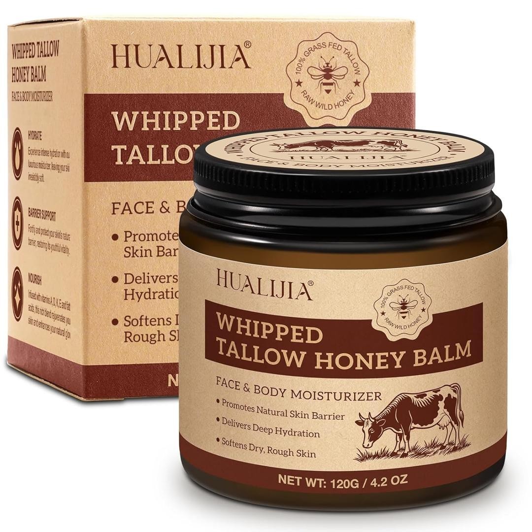 Organic Beef Tallow for Skin, Tallow and Honey Balm (4.2 Oz), Tallow Face Moistu