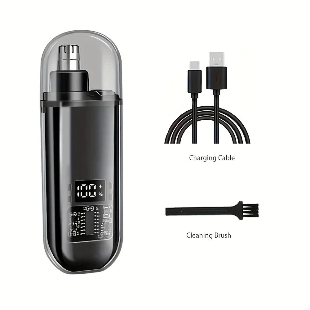 Nose Ear Hair Trimmer for Men – USB C Rechargeable Portable Fast Charge, Compact