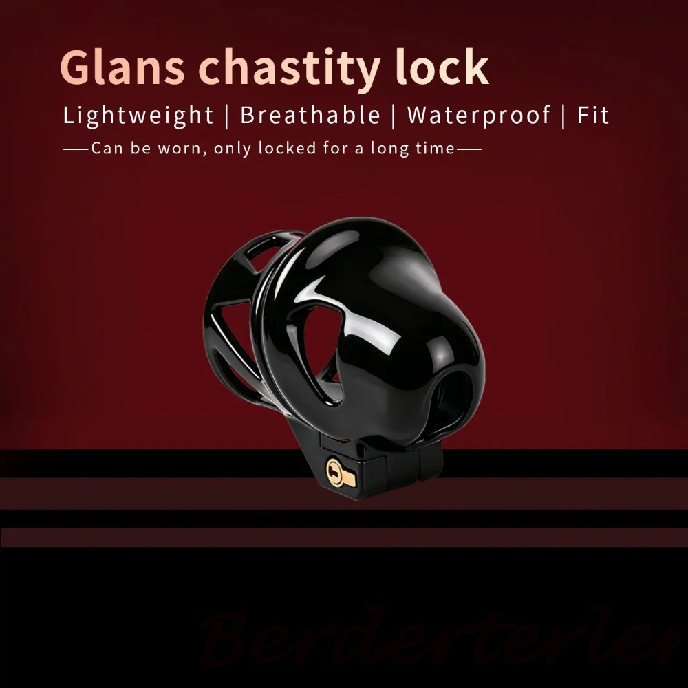 ABS / Stainless Steel Constraint Cages Head Breathable Chastity Lock With Belt