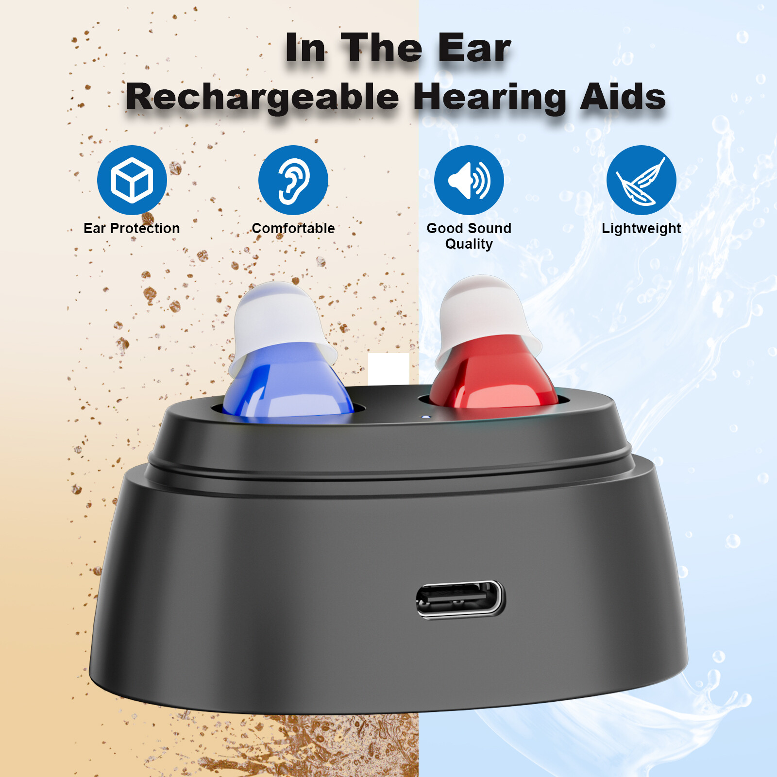 Hearing Aids Digital Invisible Cancelling Noise Sound Amplifier Rechargeable ITE
