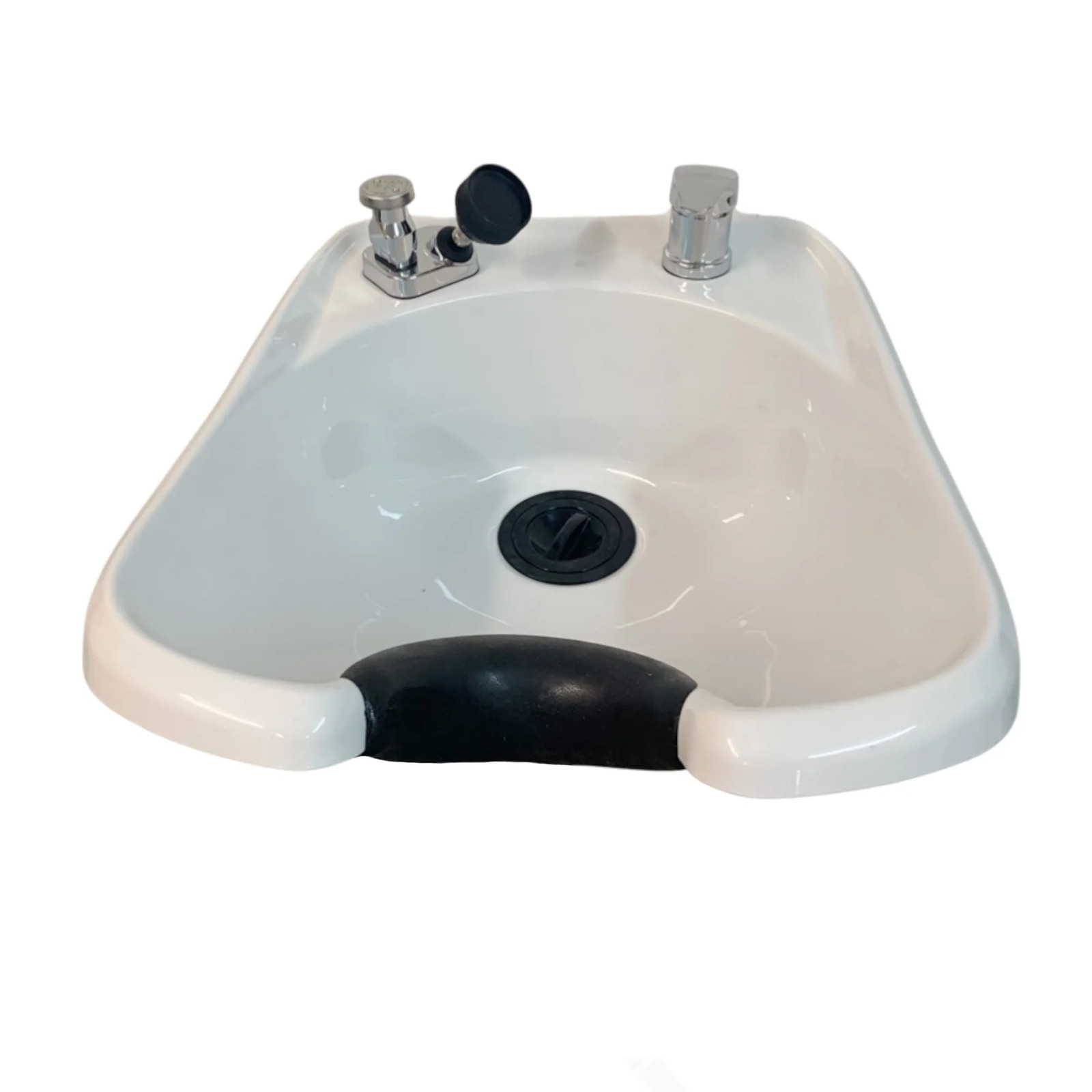 White ABS Plastic Shampoo Bowl for Salons and Barber Shops – Professional Wall