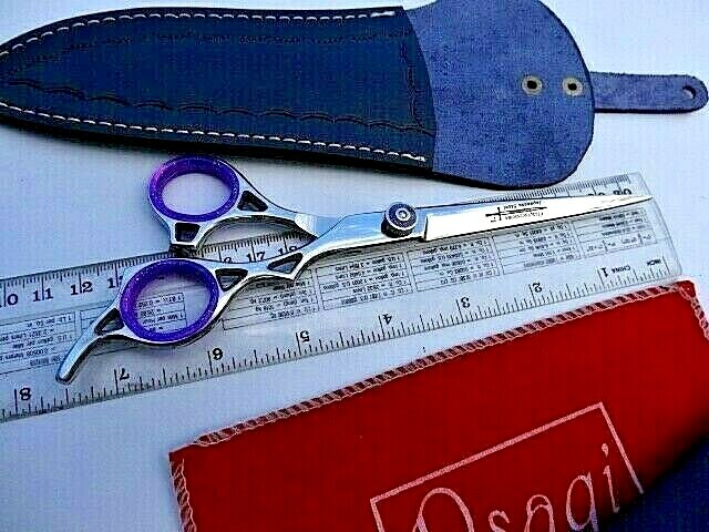 1YEAR WRNTY_7″ Prof Hairdressing Hair Scissors_Japanese Steel/Leather Sheath