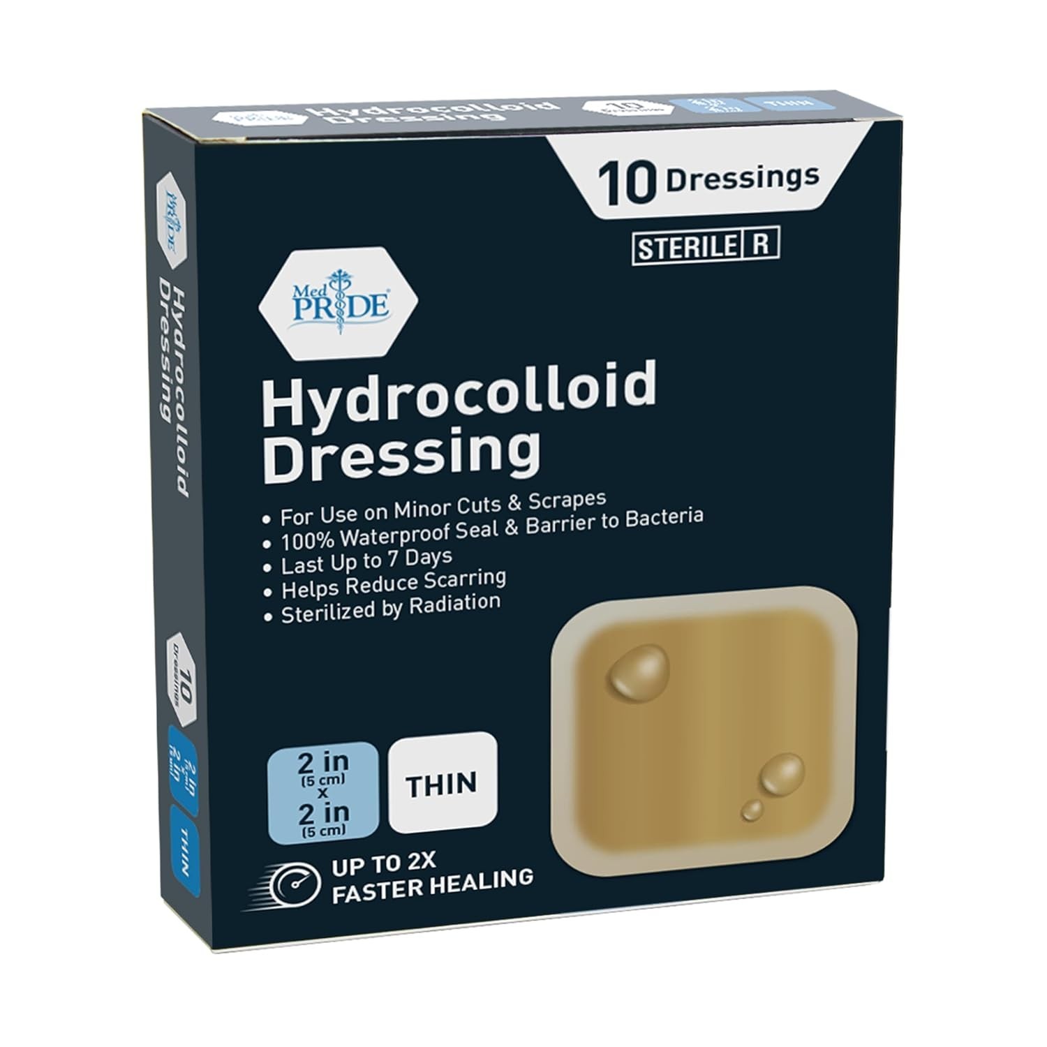 MED PRIDE 10-20ct Hydrocolloid Wound Dressing Pads 2×2 4×4 6×6 Sterile Adhesive