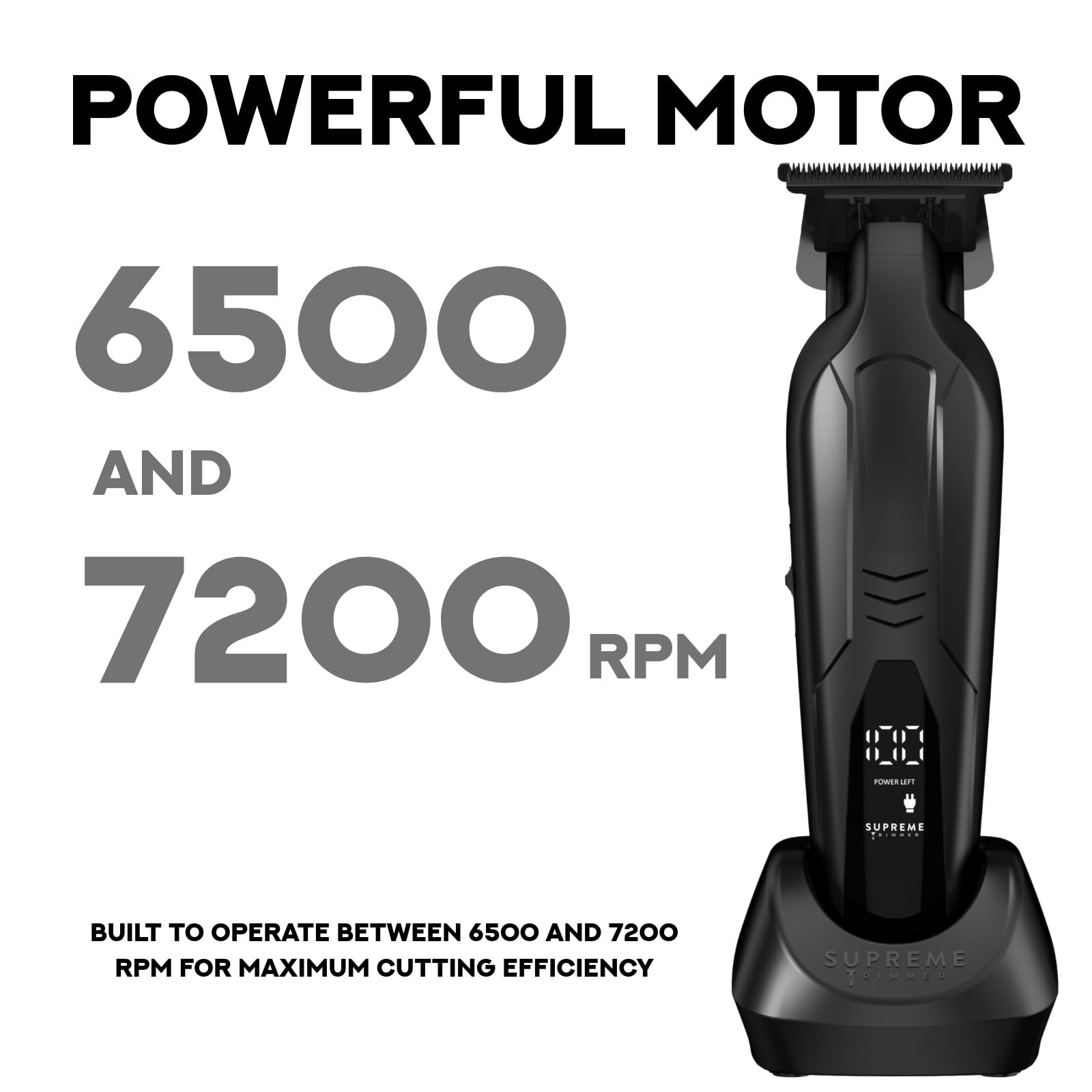 Professional Cordless Barber Trimmer – Ultra Sharp Zero Gap T-Blade, 7000 RPM, U