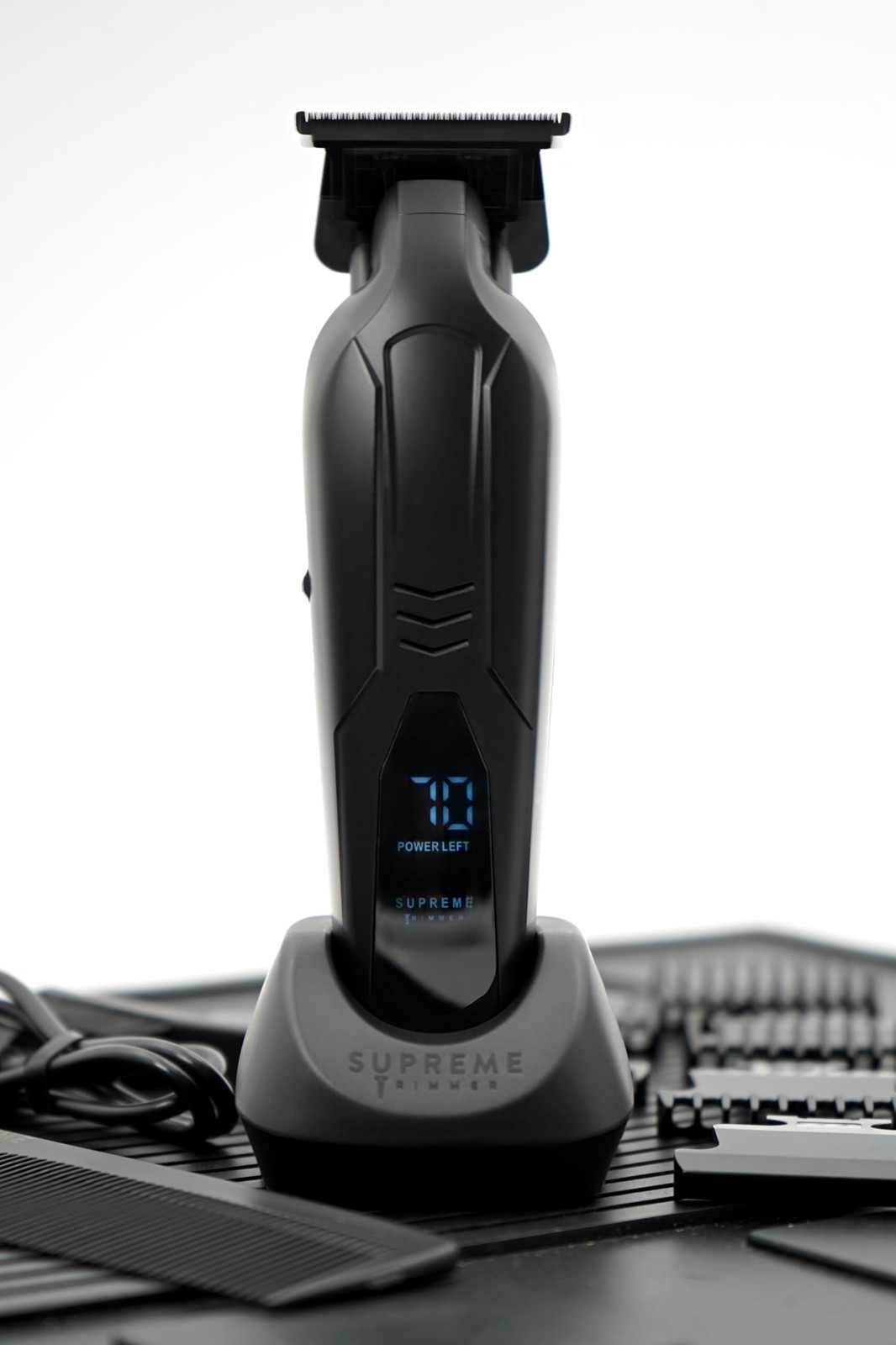 Professional Cordless Barber Trimmer – Ultra Sharp Zero Gap T-Blade, 7000 RPM, U