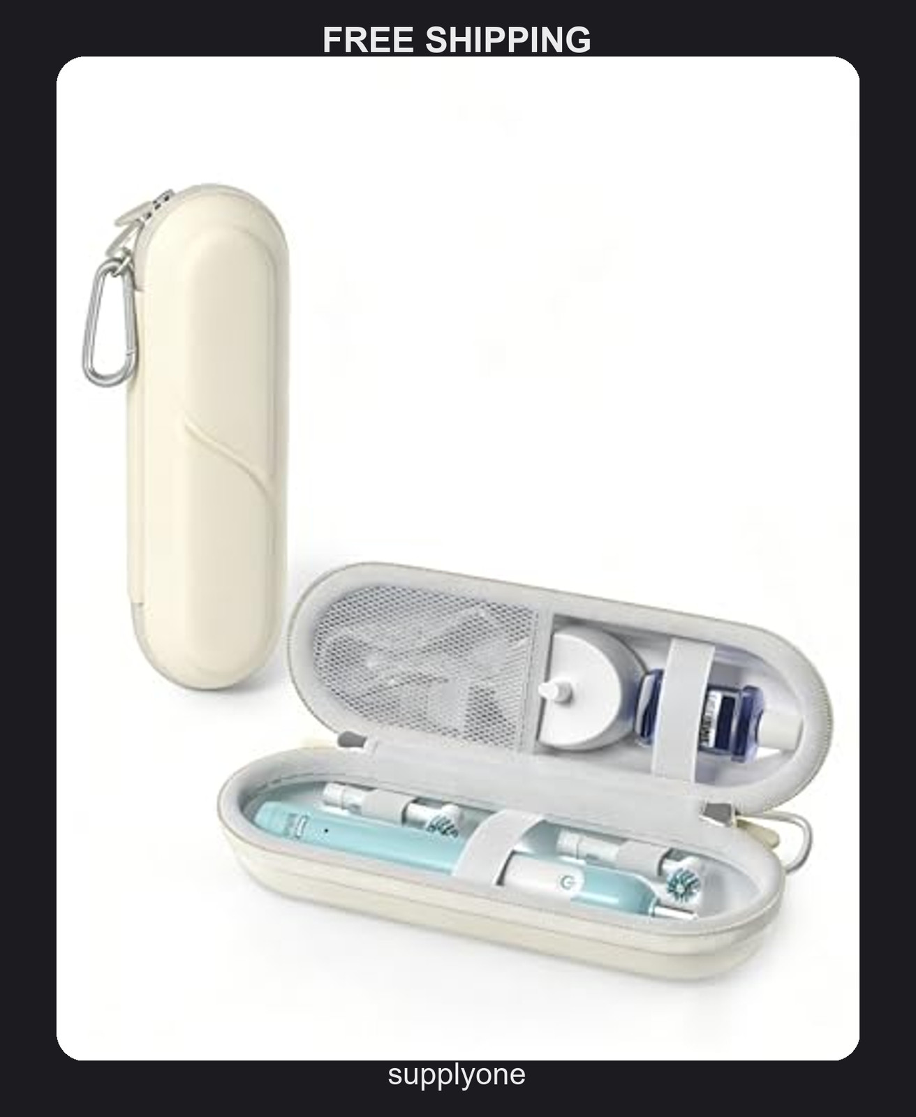 ProCase Electric Toothbrush Travel Case – Hard EVA Shell for Travel – Beige