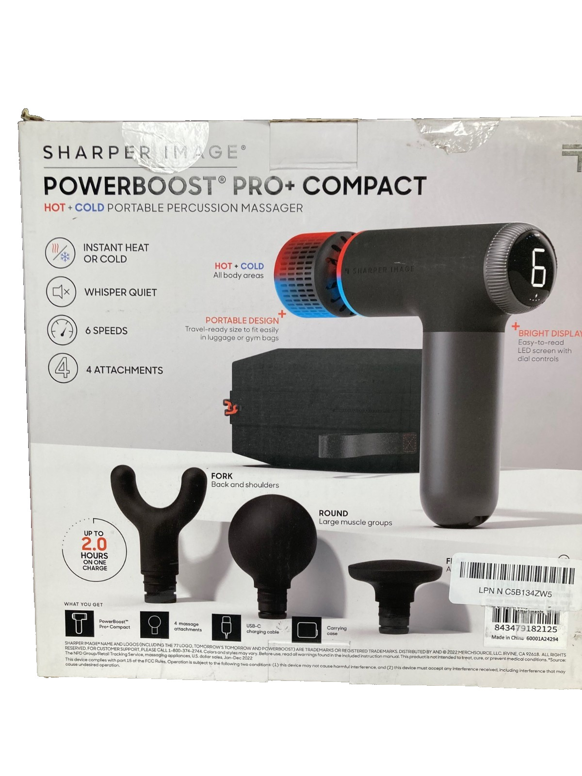 Sharper Image Powerboost Pro + Compact, 3 Accessories and Cary Case, Black