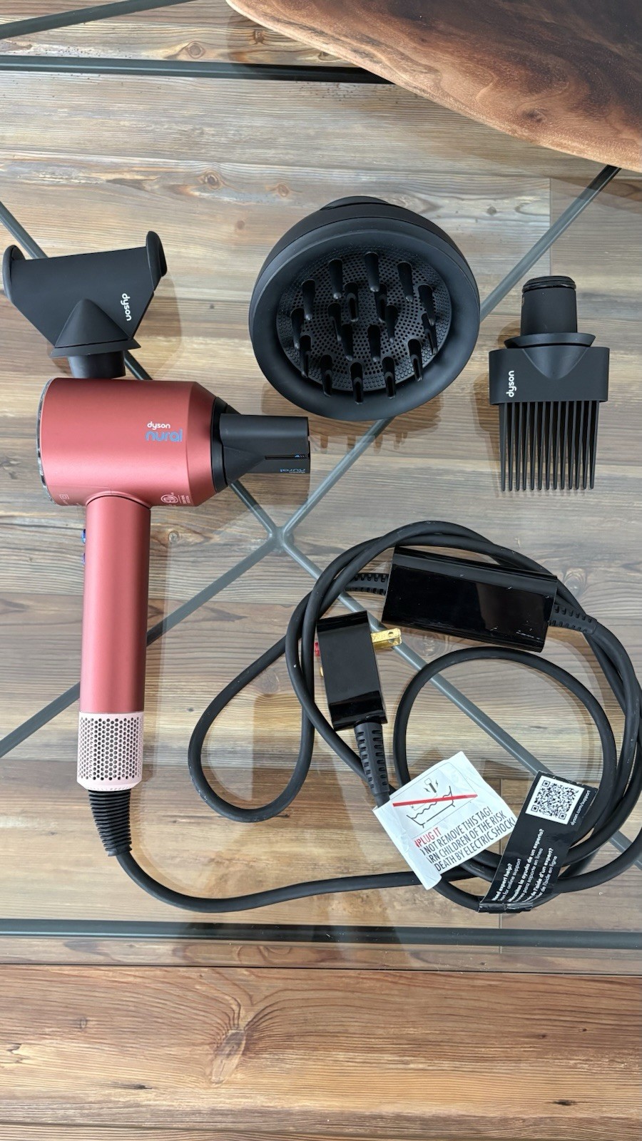 Dyson Supersonic Nural Hair Dryer Pink w/ Attachments & Diffuser