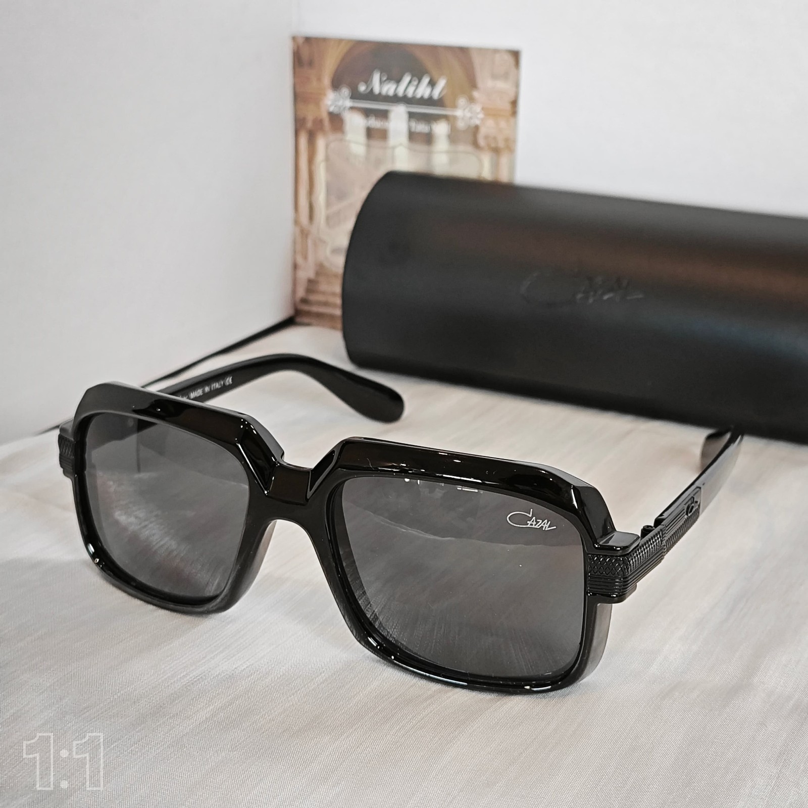 Cazal Sunglasses All Black Frame Black Lens Unisex Eyewear 607 Free Case