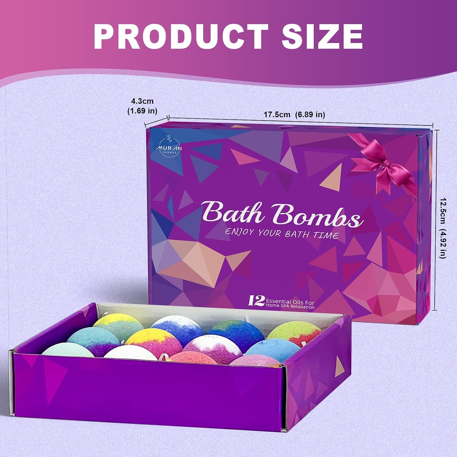 Bath Bombs for Women Gift Set 12 Pack Natural Relaxing Bath Bombs for Her,Aromat