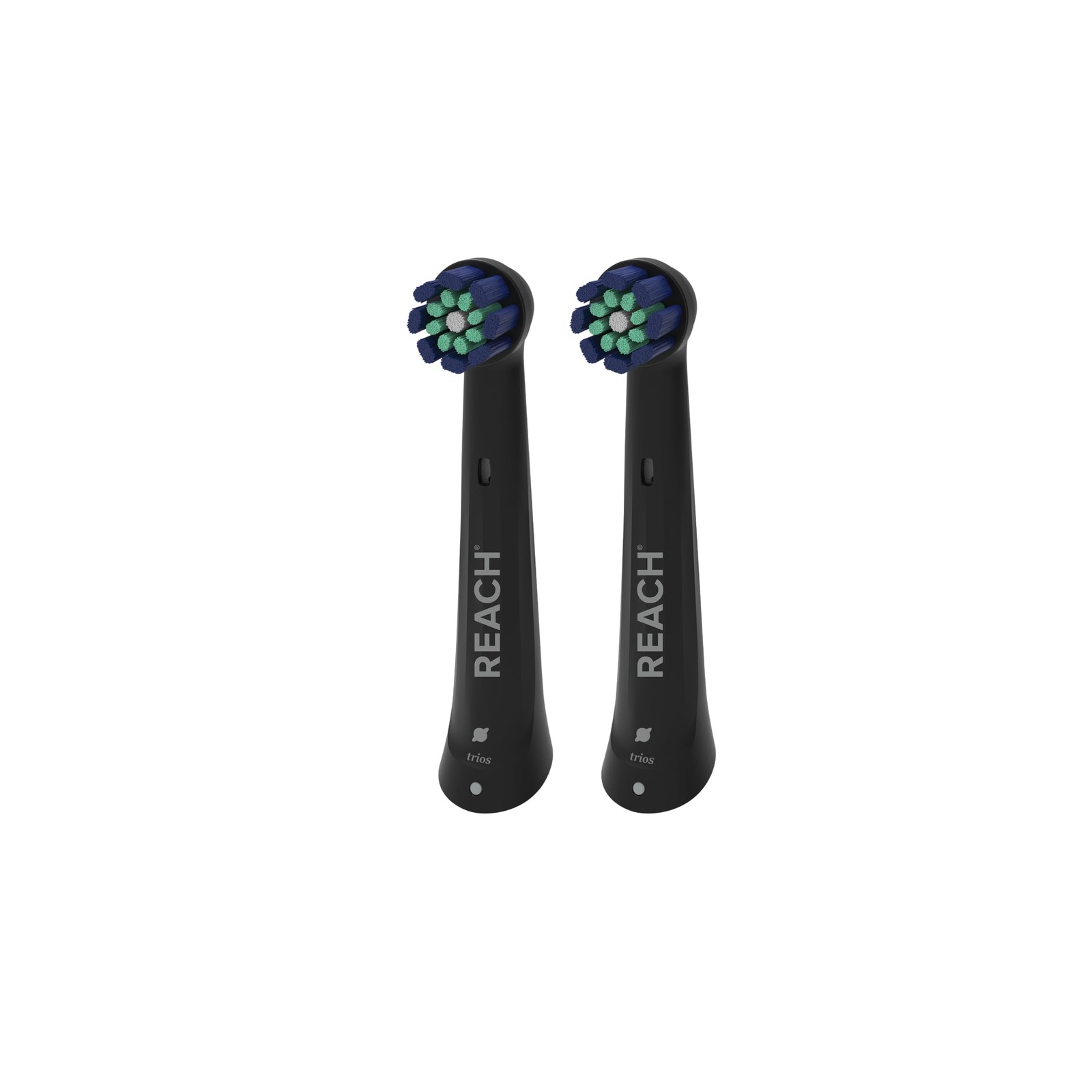 Reach Premium Clean Replacement Toothbrush Heads, Black, 2 Ct, Medium, Black