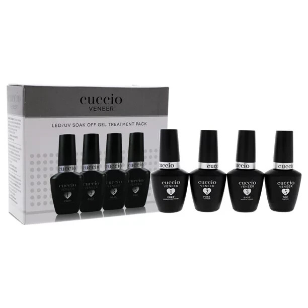 CUCCIO Colour Veneer – LED/UV Gel set of 4 – PREP, FUSE, BASE & TOP COAT 0.44oz