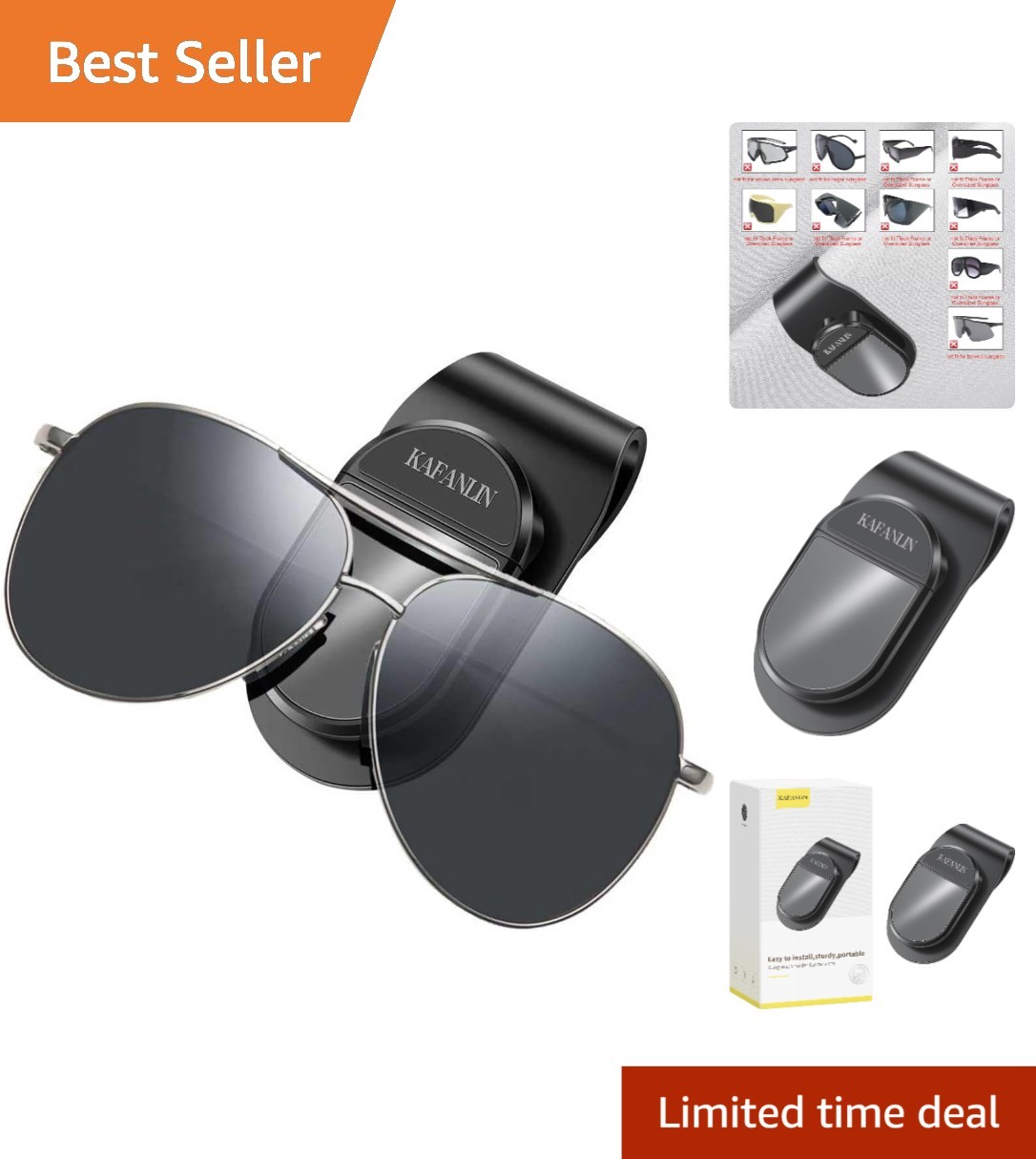 Sunglass Holder for Car Visor Clip Eyeglass Sunglass ABS Plastic Car Asset Ac…