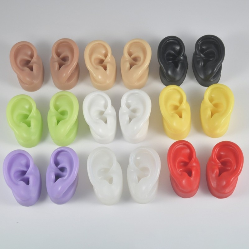 Artificial Left Right Ear Model Silicone Ear Mannequin for Accessories Display