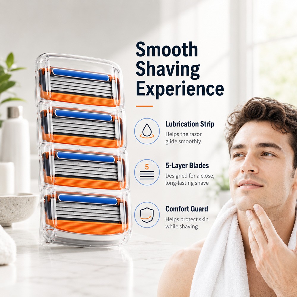 16PCS Shaving Razor Blades Refills Compatible With GiIIette Fusion 5 Proglide US