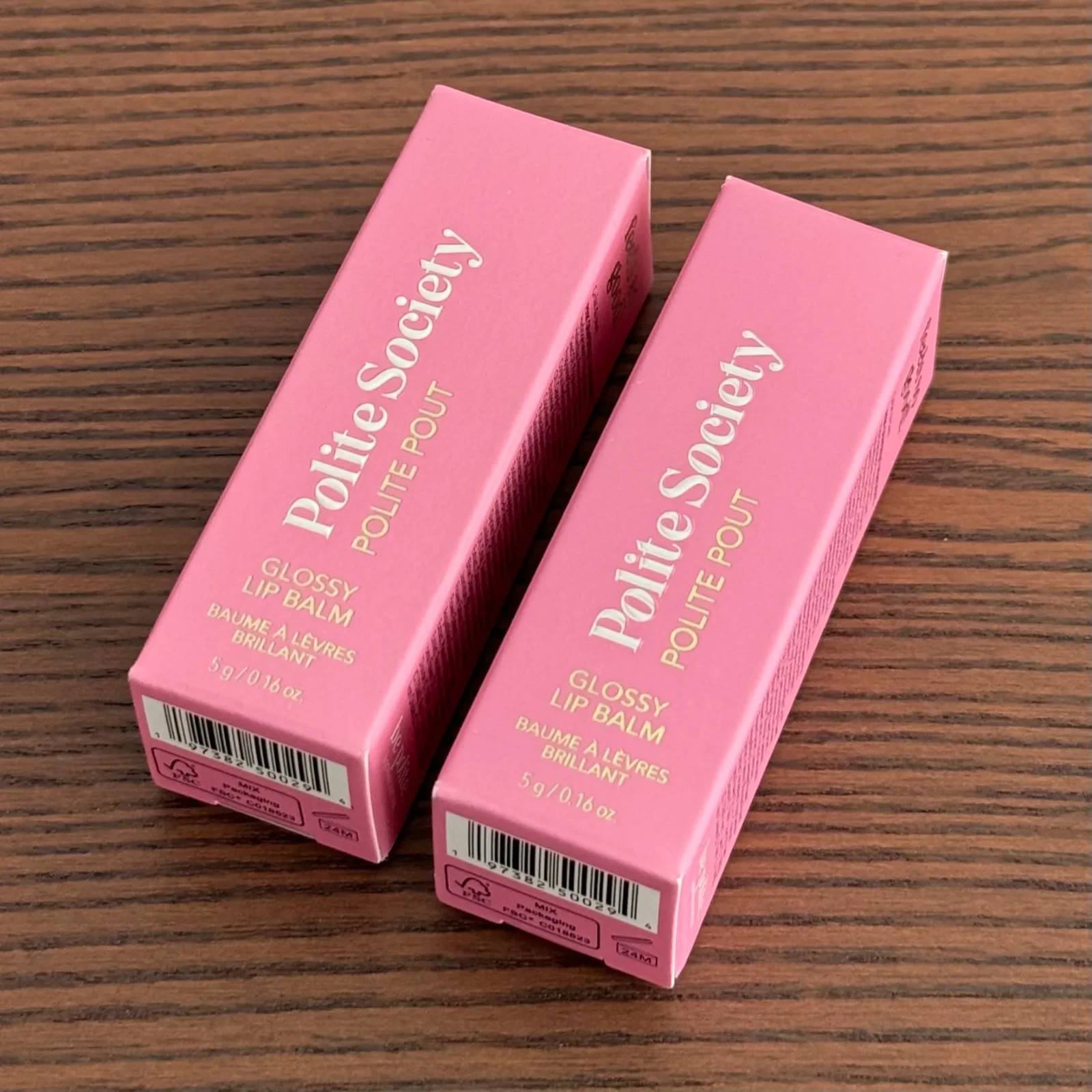 x2 Polite Society – Polite Pout, Glossy Lip Balm, Sample Size, 0.16 oz/5 g