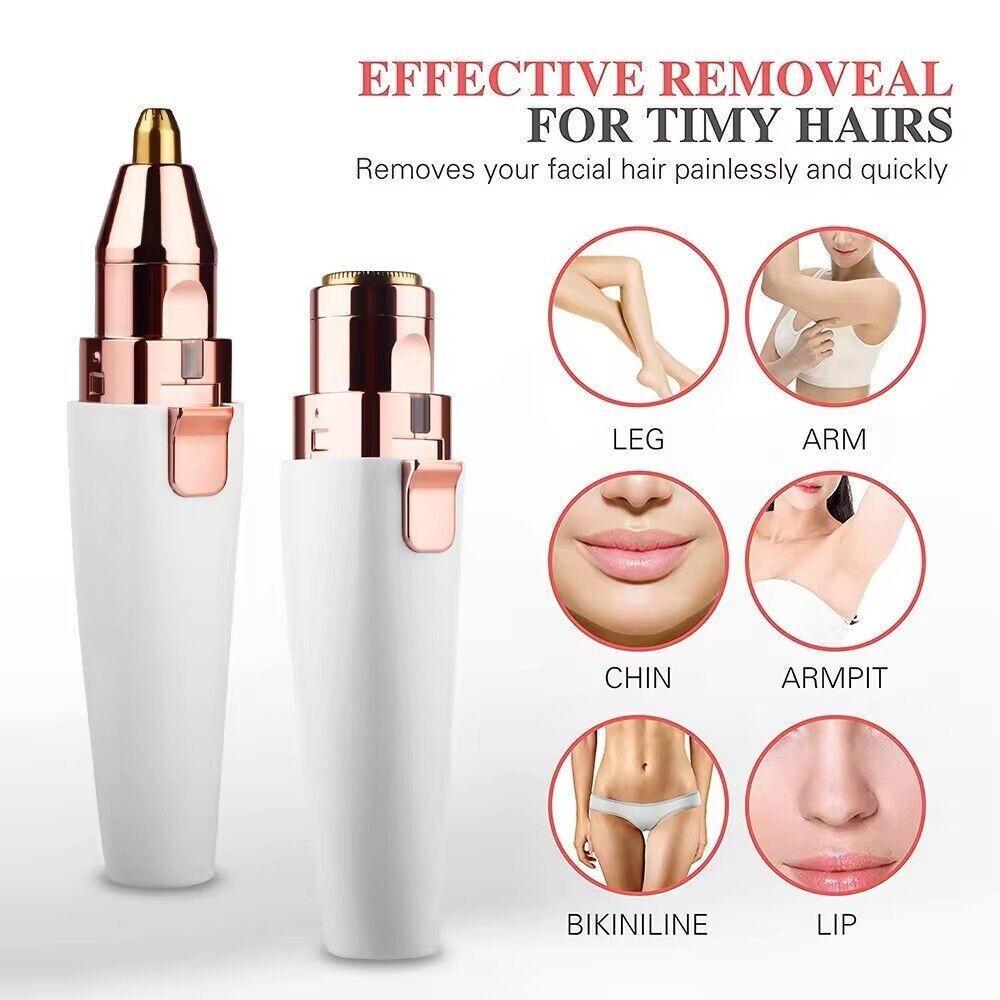 2in1 Facial Hair Removal Women Electric Remover Eyebrow Trimmer Shaver Epilators